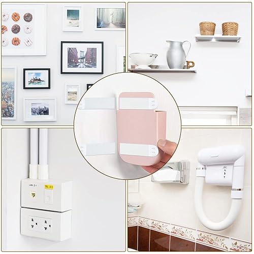 Miniatura 8 de Ainiv 15 pares (30 tiras) extra fuertes para colgar cuadros, cintas adhesivas de montaje con gancho y bucle, sin daños, sin clavos, ganchos para