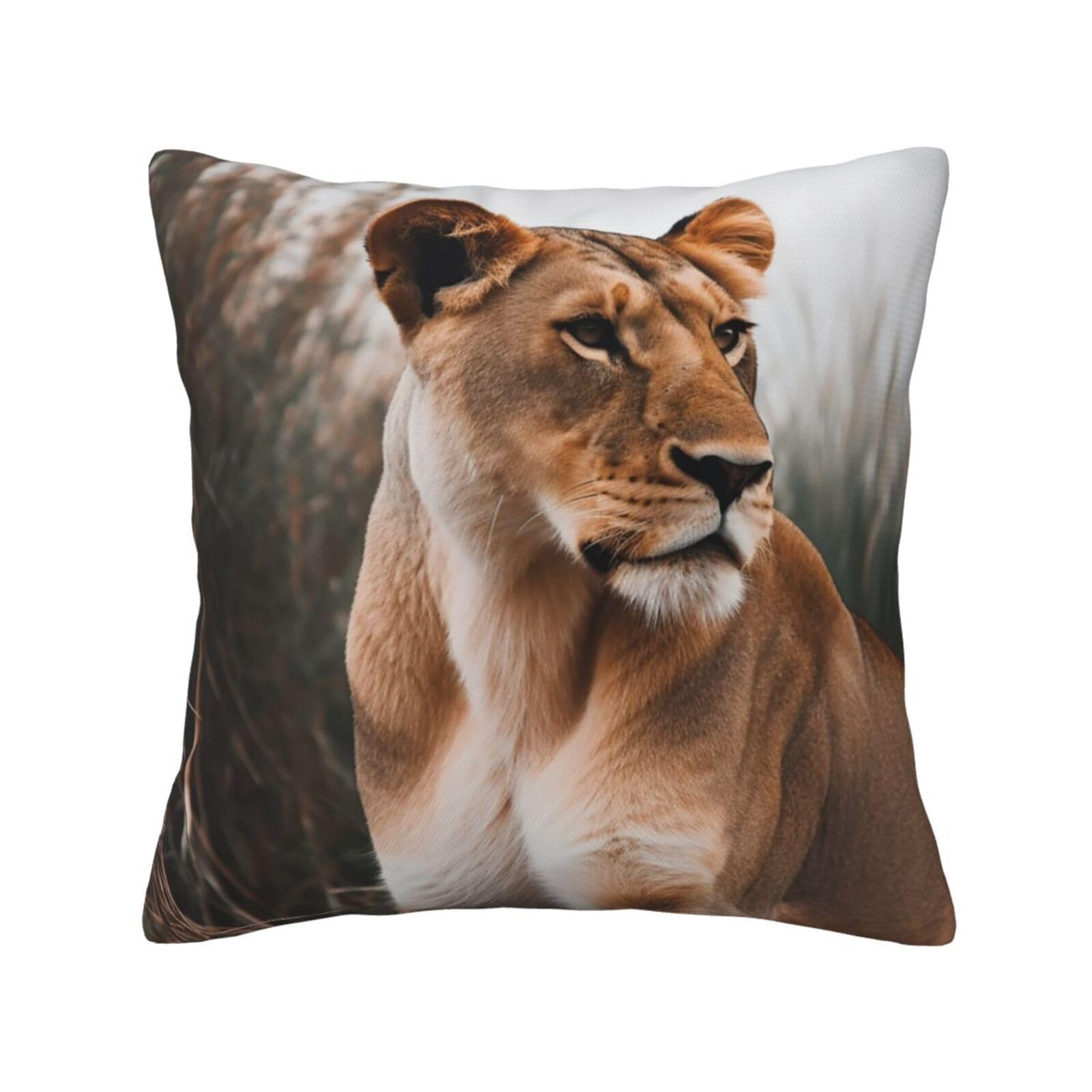 FodPand Lion Wildlife Throw Pillow Covers 20"X20" Super Soft Cozy Pillows Case Morden Decorative Cushion Cover for Sofa Couch Bed Home Decor