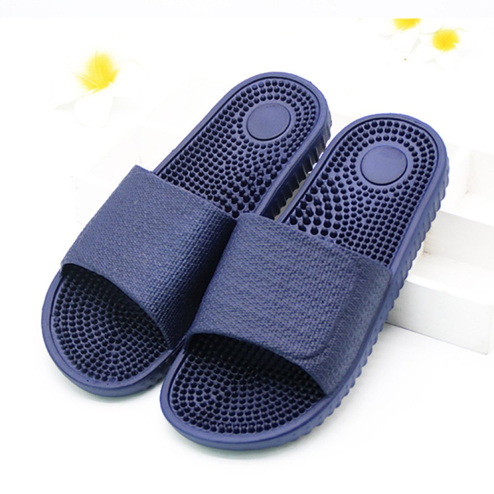 JIA HONG Bathroom Slippers Male And Female Couple Home Massage Slippers Bathing Shower Slippers Light And Soft Bottom Anti-slip Home Slippers,Blue(44-45)