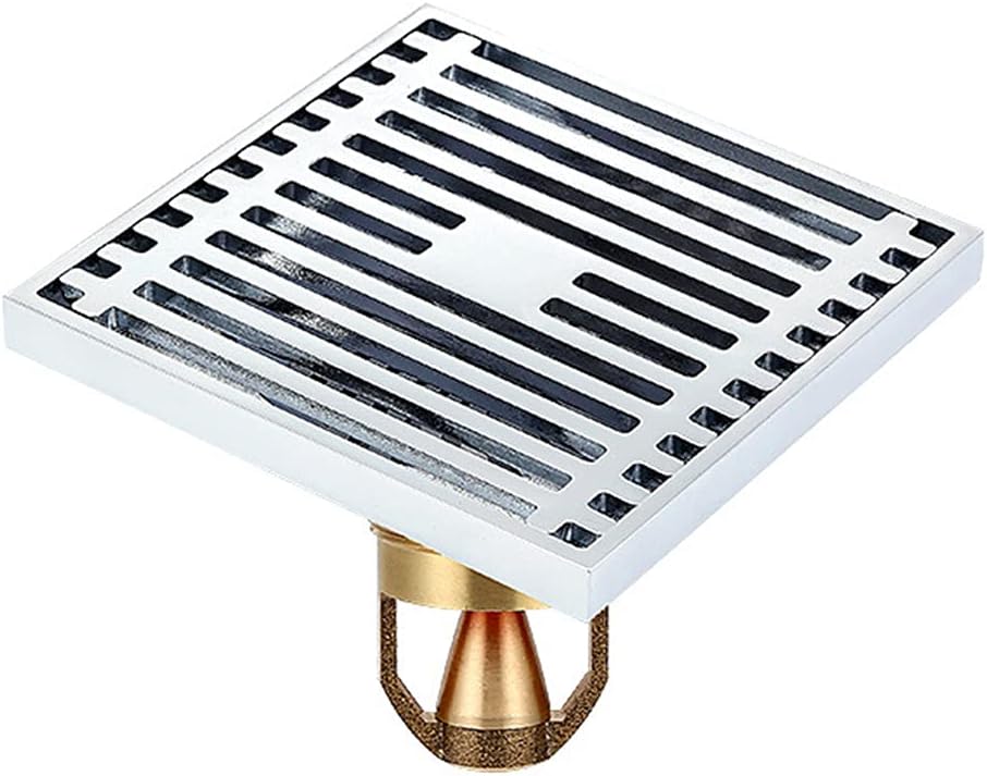 Double-layer Filter Brass Floor Drain Metal Strainer Square Floor Drain Cover for Kitchen Bathroom Garage Balcony