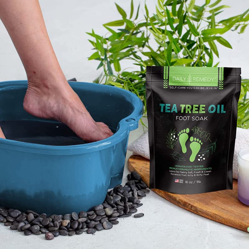 Tea Tree Oil Foot Soak with Epsom Salt Made in USA for Toenails, Athlete’s Foot, itchy Feet