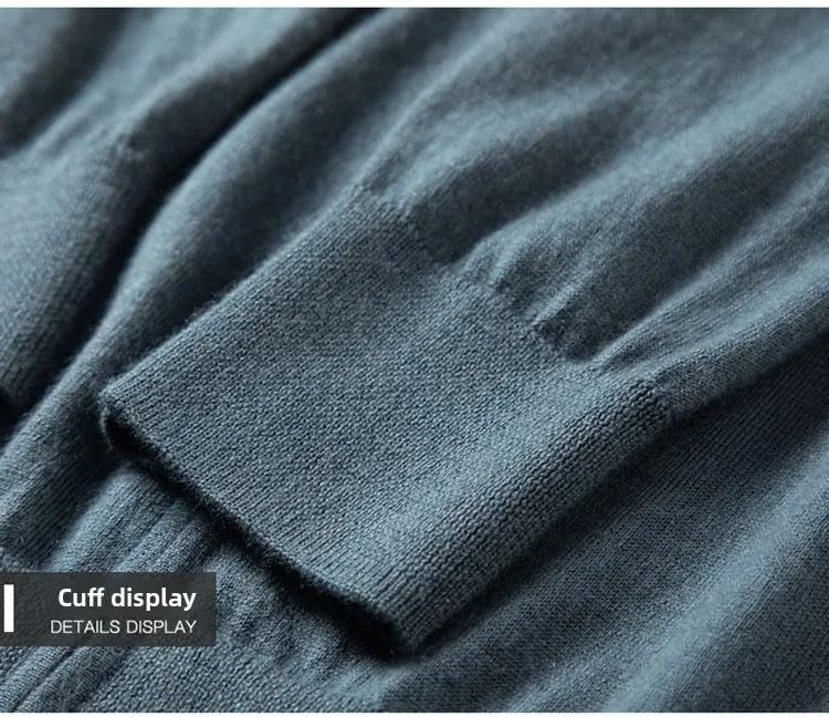 Men 100 Percent Half High Collar Sweater Zipper Open Cardigan Knitted Loose Casual Zipper Thickened Sweater3