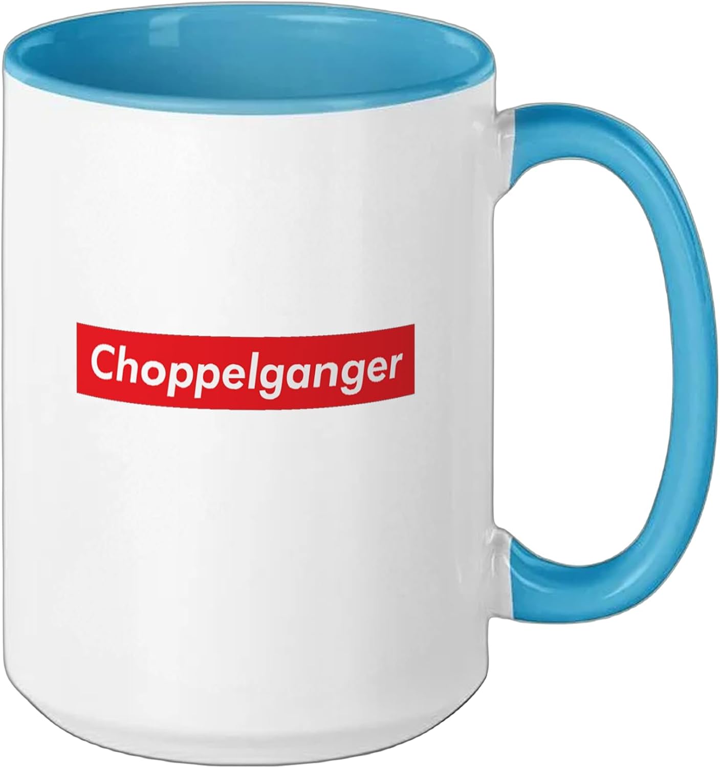 Choppelganger Funny Gen Z Teens Tween Chopped Doppelganger Ceramic Mug, Blue/White, 15oz image 2