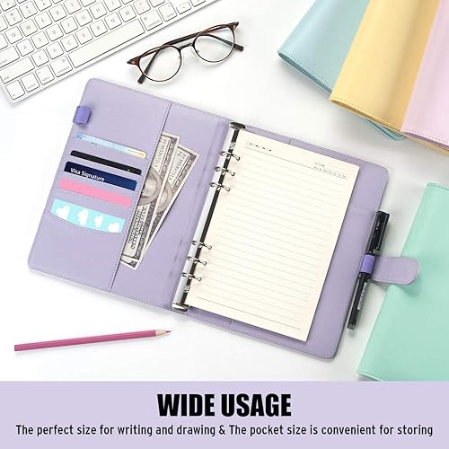 Vista 40 de Sooez -Carpeta A6 de argollas tipo cuaderno Lavanda