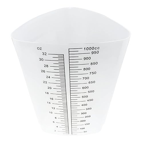 Miniatura 6 de Paquete de 10 Vasos de mezcla triangulares de pintura y epoxi de 32 onzas, paquete de diez  Ideal para mezclar y verter con precisión  Hecho de