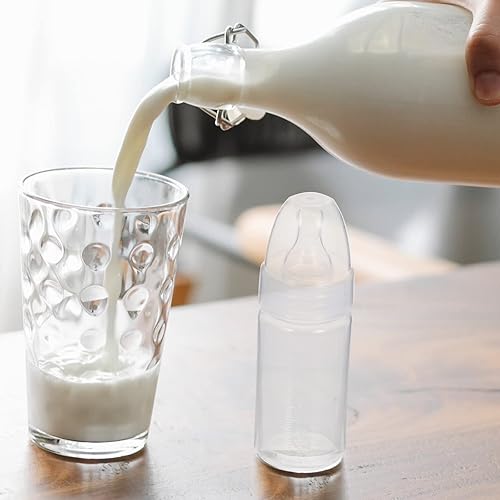 Miniatura 7 de DOITOOL 15 botellas de leche desechables para recién nacidos, botellas de leche flexibles, botellas clásicas de cuello transparente (blanco)