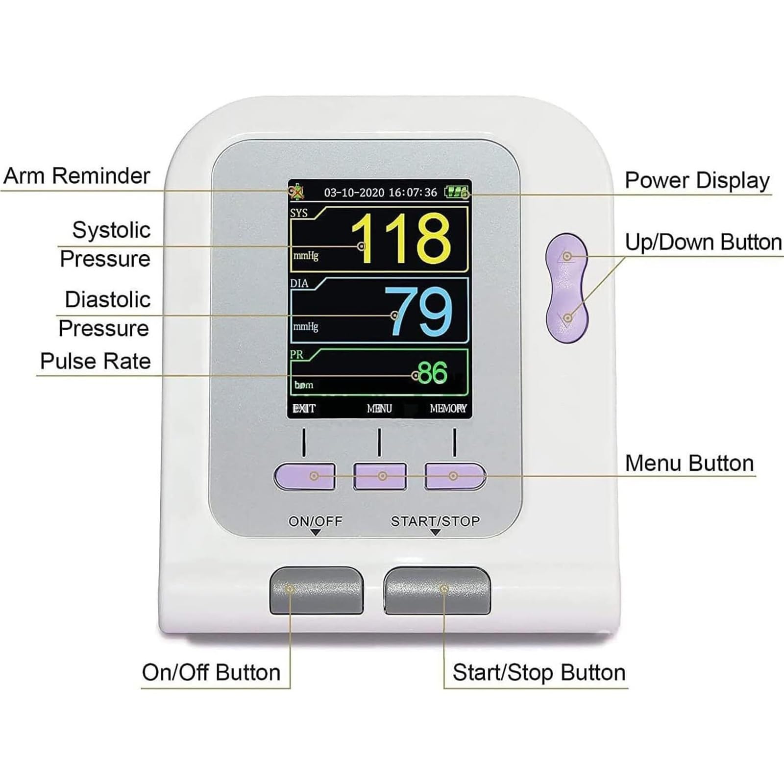 Monitor de presión arterial for mascotas, esfigmomanómetro electrónico de 3 modos y 3 puños, equipo veterinario digital, pantalla digital LCDEquipo veterinario digital, for gatos, perros