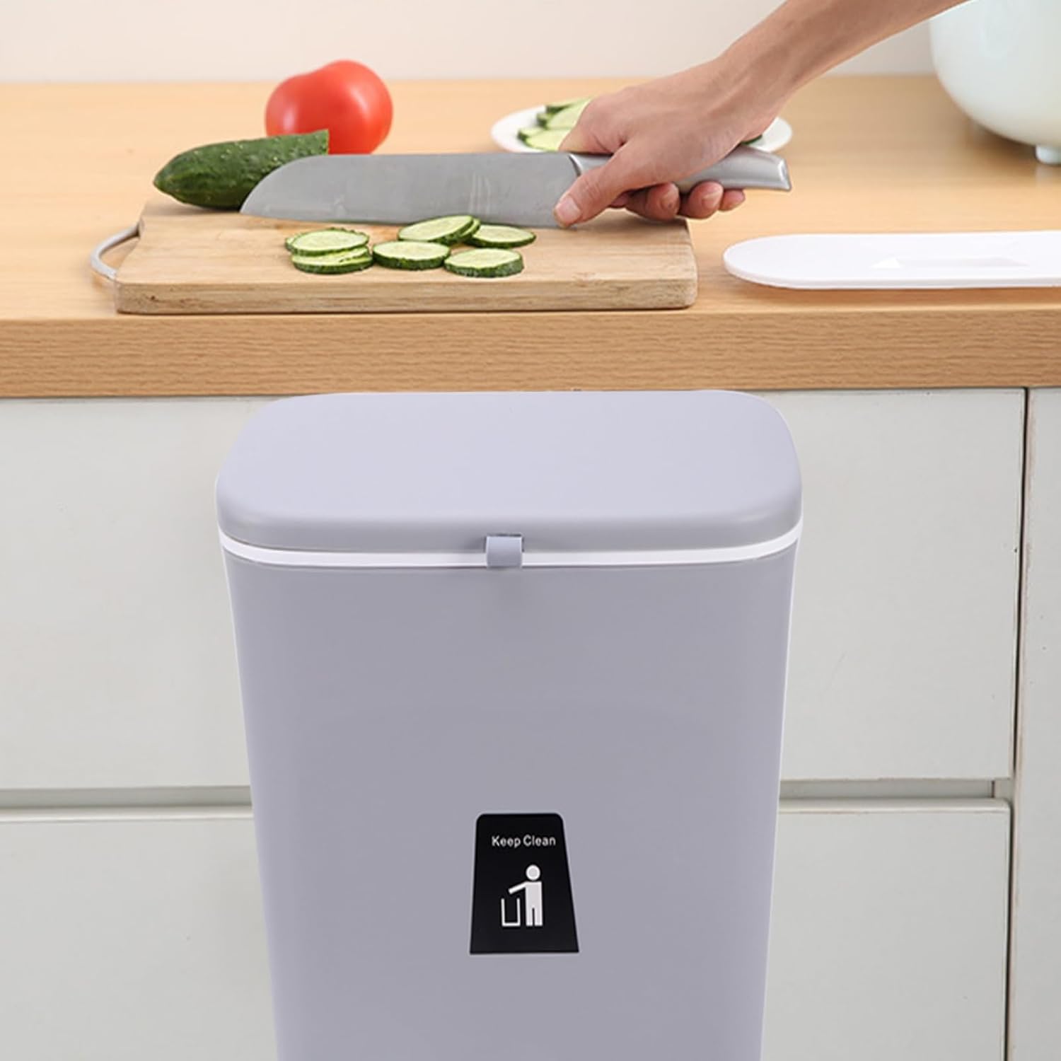 Kitchen Hanging Trash Can with Lid,Hanging Kitchen Compost Bin for ...
