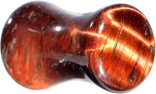 Body Candy Calibre 2 Ojo de Tigre Rojo Piedra Natural Oído Calibre Oído Calibre Oído (, Ojo de tigre, Ojo de tigre