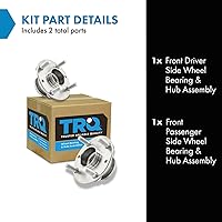 Vista 168 de TRQ Juego de 2 rodamientos de rueda trasera y conjunto de cubo con sensor ABS compatible con Ford Transit Connect 2014-2018