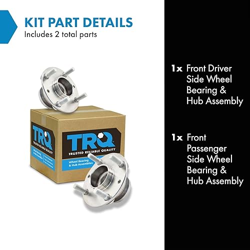 Vista 168 de TRQ Juego de 2 rodamientos de rueda trasera y conjunto de cubo con sensor ABS compatible con Ford Transit Connect 2014-2018