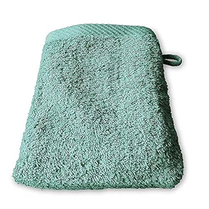 Lanudo® Luxus Waschhandschuh/Waschlappen 600g/m² Pure Line 21x15 cm. 100% feinste Premium Frottier Baumwolle in höchster Qualität. Seiftuch, Waschtuch,Waschhandschuhe. Farbe: Mint-Grün