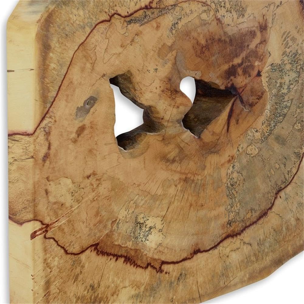 BOWERY HILL Contemporary Wood Wall Decor Set of 9, 100% Tamarind Wood, Natural Finish, 16x16 in Handcrafted Wall Art, Unique Design, Wall-Mount for Living Room, Bedroom, or Home Office