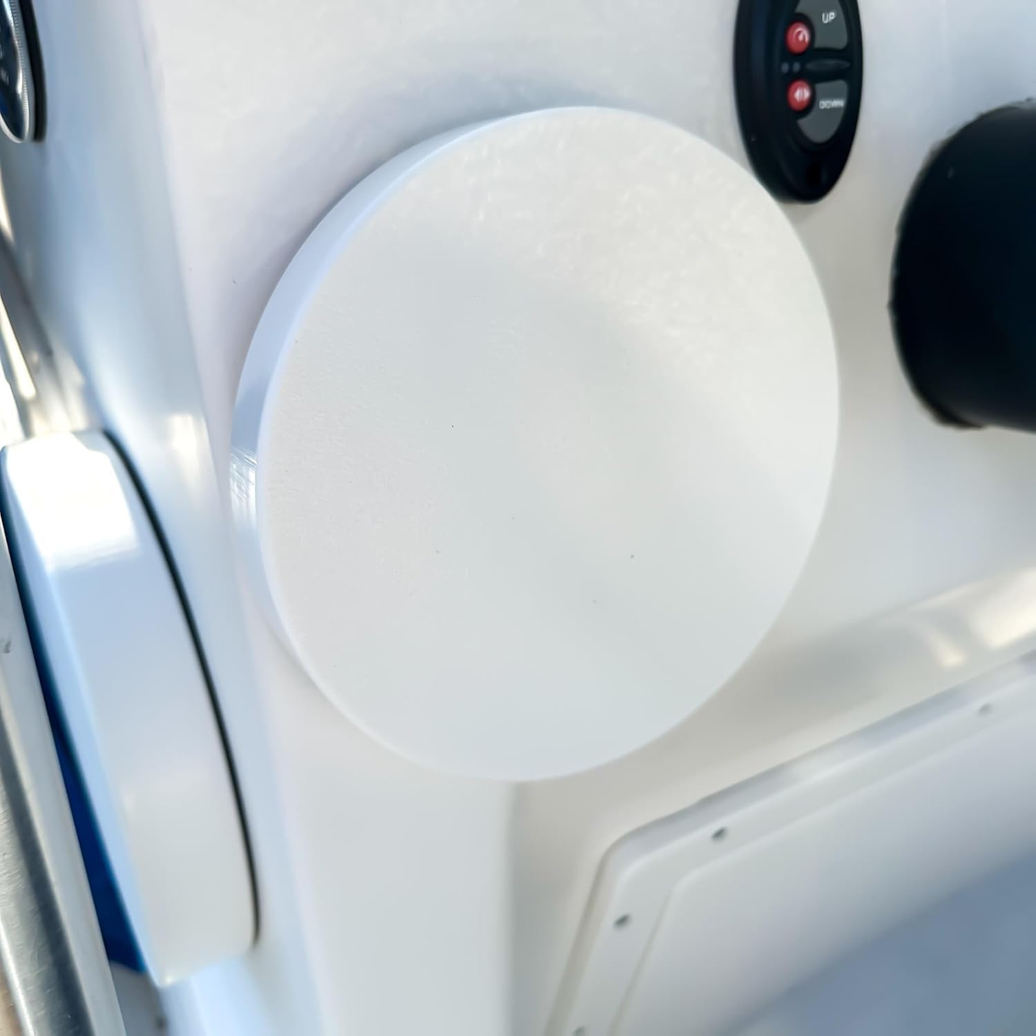 Speaker Cover Compatible with JL Audio M3/M6 10 Marine Subwoofer (Sold Individually), Weather Resistant, HDPE Starboard, Round Cover, Marine Guage Protector, UV and Saltwater Resistant (White)