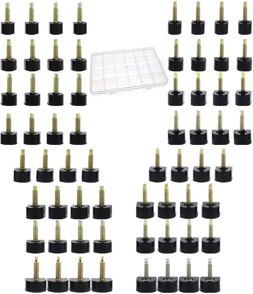 Whonline 32 Pairs (8 Size) High Heel Repair Tips with Transparent Storage Box, U-Shape, Black