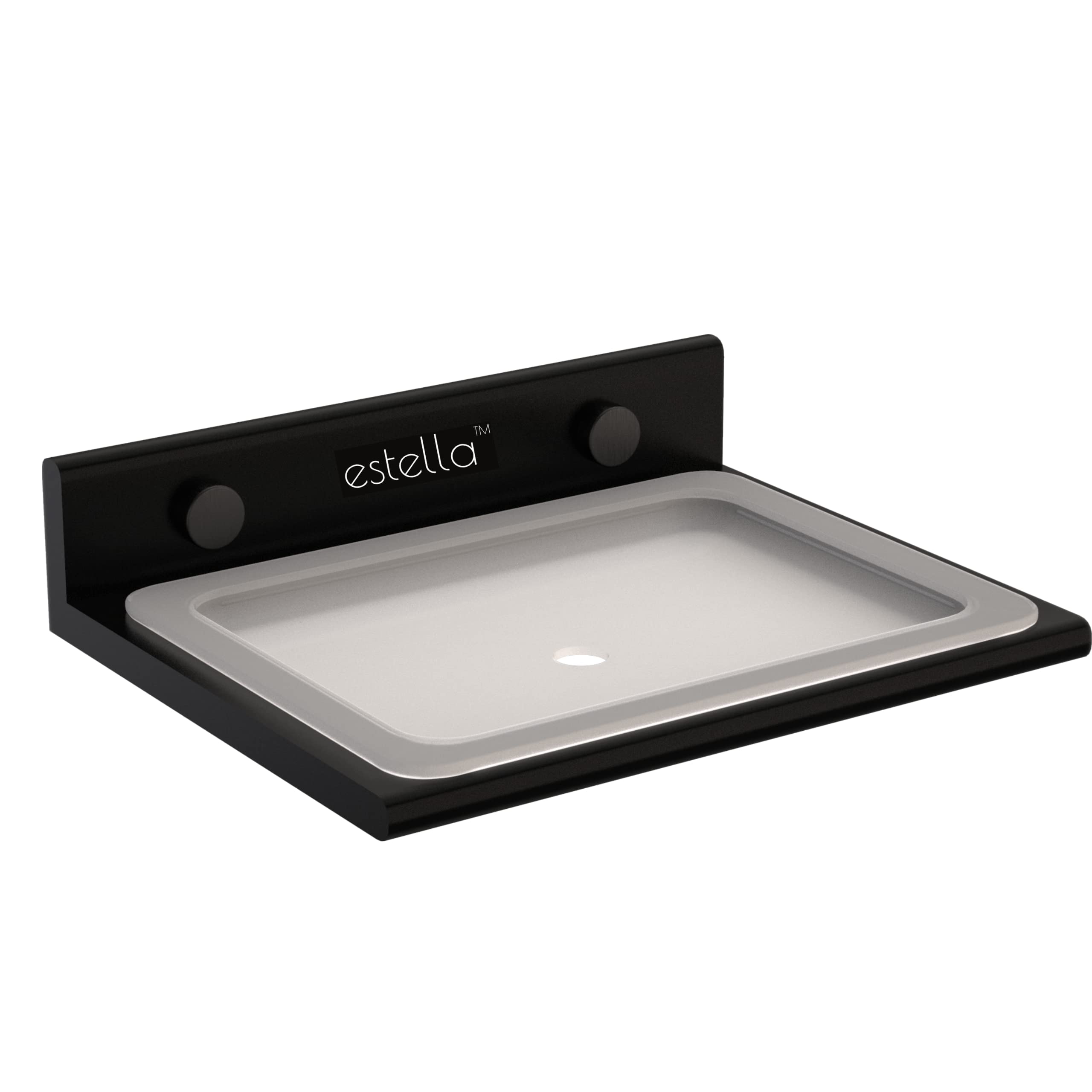 Estella® Soap Dish - Soap Holder Case - Soap Tray for Bathroom/Kitchen - Aluminium Anti Corrosive Accessories (Matt Black)