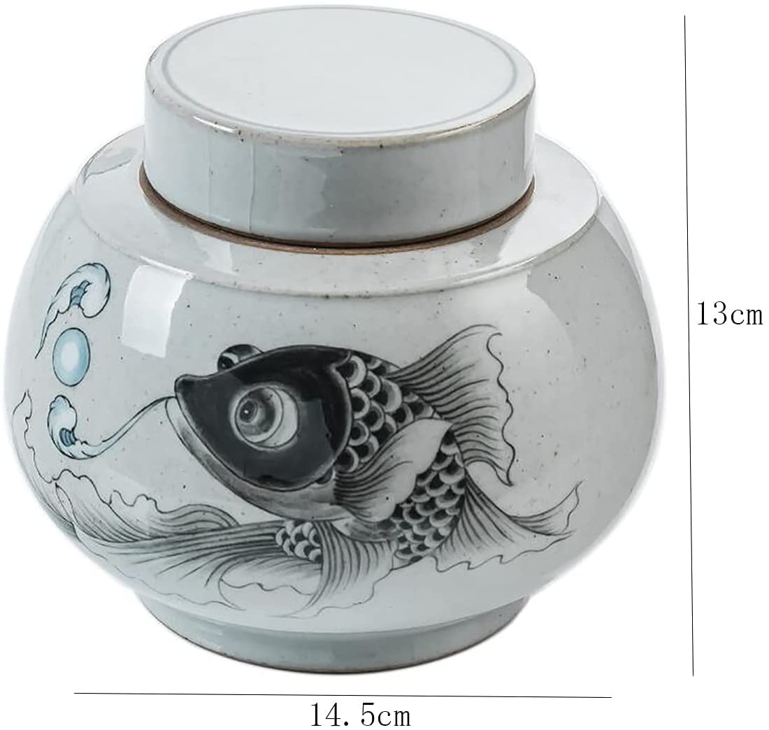 Ceramiczny słoik do przechowywania w stylu retro, z niewentylowaną ceramiczną pokrywką, używany do usług domowych, używany do płatków owsianych, cukru, kawy pełnoziarnistej, itp.
