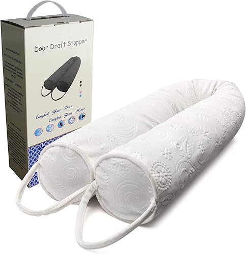 Tope para corrientes de aire de 36 pulgadas, color blanco, resistente, pesado, parte inferior de la puerta, bloqueador de ruido, polvo, serpiente,