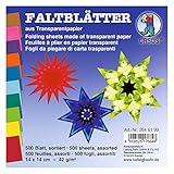 Größe: ca. 14 x 14 cm Ursus 2646199 - Faltblätter Transparentpapier, ca. 14 x 14 cm, 42 g/qm, 500 Blatt, sortiert in 10 Farben