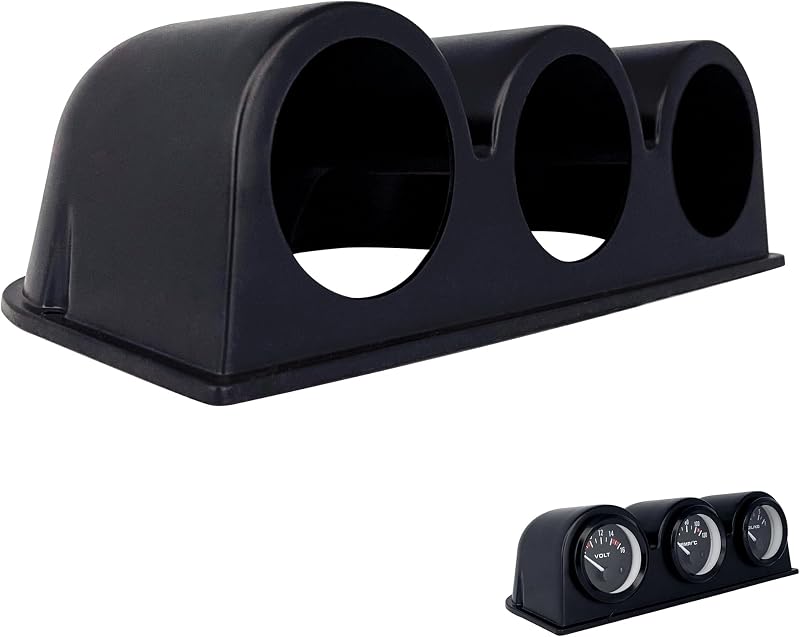 Suporte de painel para 3 instrumentos SREUOIL, 52 mm, em ABS preto – 1 unidade