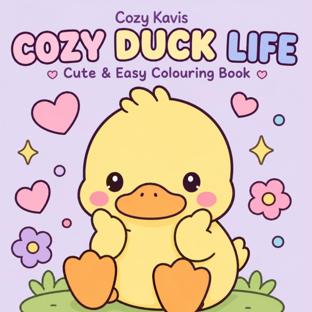 Cozy Duck Life: Bold and Easy Coloring Pages Featuring Cute Ducks, Cozy Cottage Life, Wholesome Daily Adventures, Simple Designs for Relaxation, Stress Relief, Kids, Teens & Adults