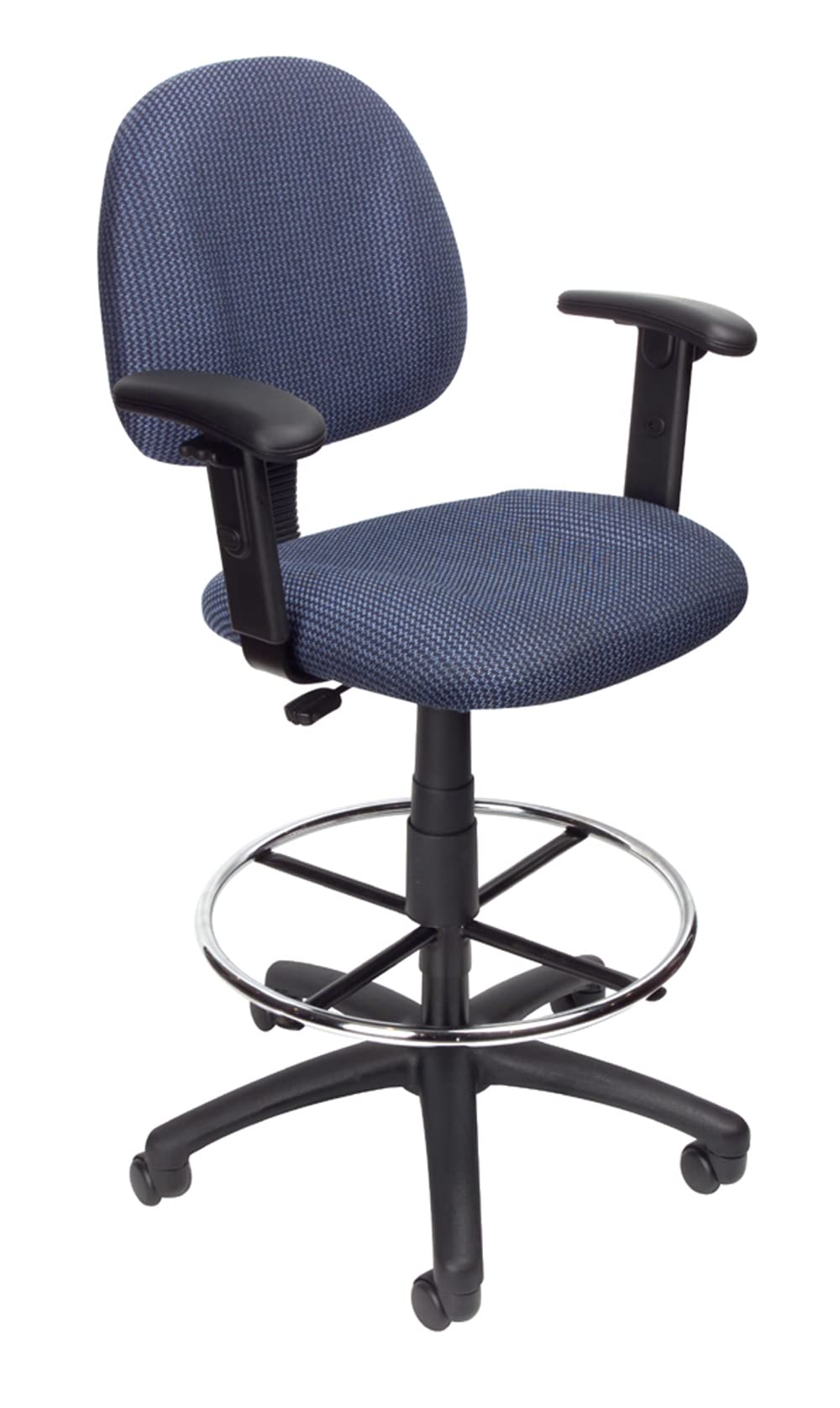 Boss Office Products Ergonomic Works Drafting Chair with Adjustable Arms in Blue, mid-Back (B1616-BE)