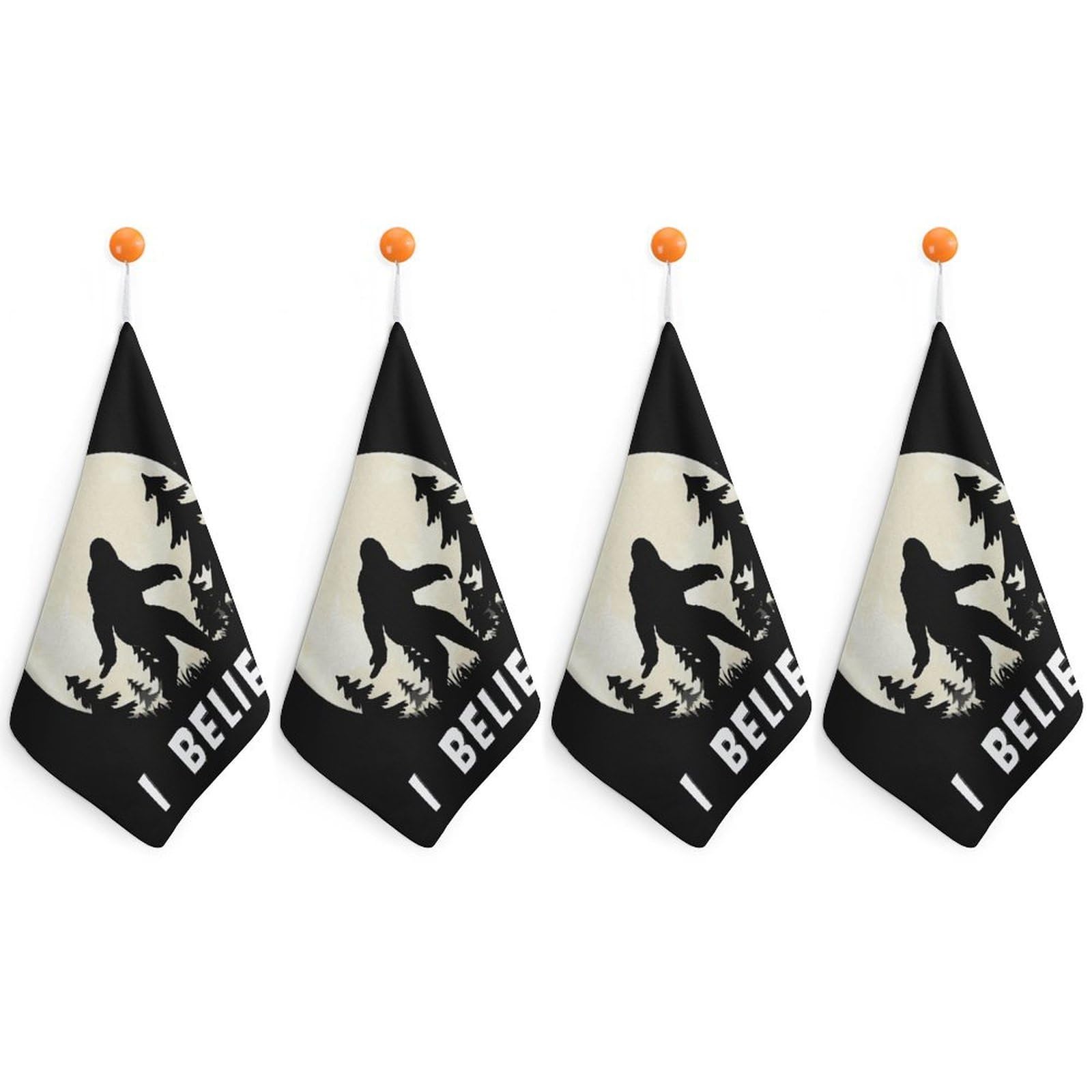 CGSBNGHA Bigfoot Sasquatch I Believe Hand Towel Hanging Face Towels Cleaning Cloths Handkerchief for Bathroom Kitchen