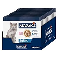 Advance Cibo Umido per Gatti Adulti Sterilizzati con Tacchino 13 Flowpacks da 4x85g