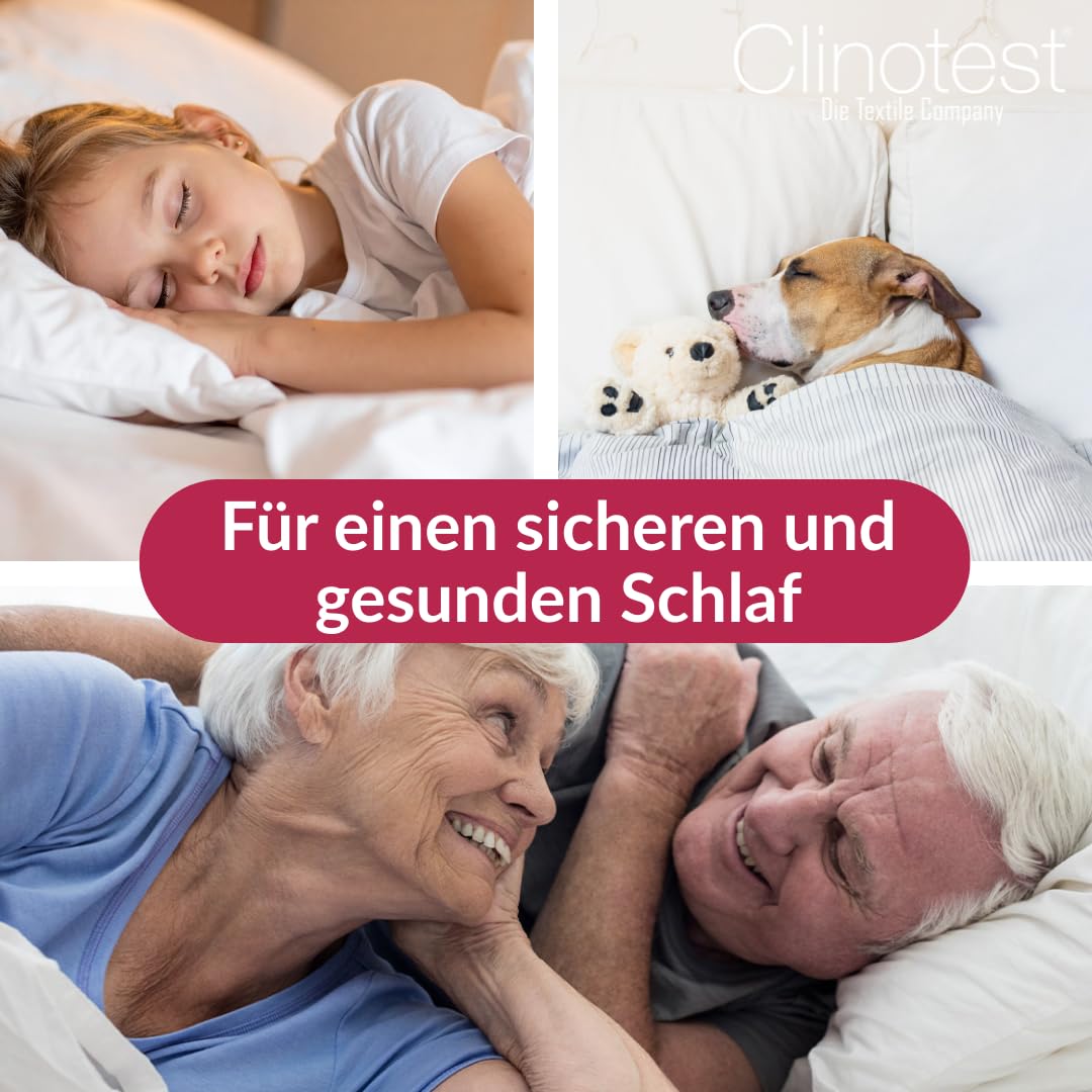 Clinotest Inkontinenzunterlage 5er Set – Oeko-TEX Zertifiziert, wasserdicht, atmungsaktiv, waschbar, 75x90 cm, absorbierender Matratzenschoner für Inkontinenz & Feuchtigkeitsschutz – Weiß/Blau