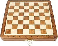 Vista 5 de House of Chess - Juego de ajedrez de viaje plegable magnético de madera de 8 pulgadas - Tablero con notación algebraica + 2 peones adicionales y 2
