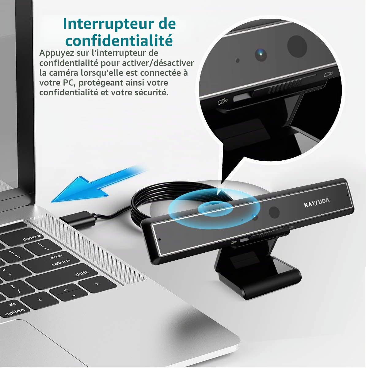 CA20 Caméra Infrarouge USB pour la Reconnaissance Faciale pour Windows Hello, Web Camera Up to 1080P (Entry Level) avec Double Microphone Omnidirectionnel