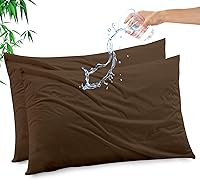 Vista 20 de Funda de almohada impermeable de bambú y rayón de Gogreen, funda de almohada transpirable, protector de almohada refrescante con cremallera, funda