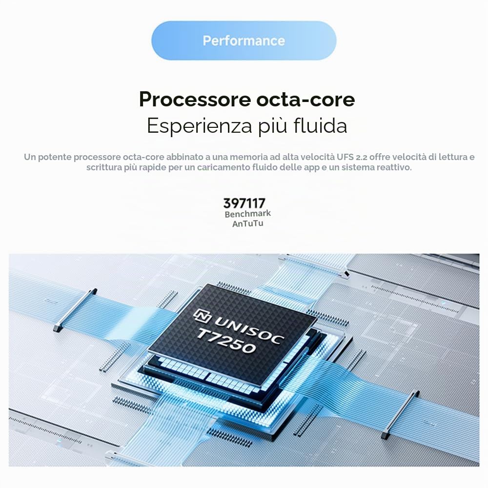 XIAOMI Redmi Smartphone A7 Pro 4G Blu, 4+64 GB, Display 6.9 pollici, Batteria 6000 mAh, Caricatore da 15 W, Caricatore Incluso