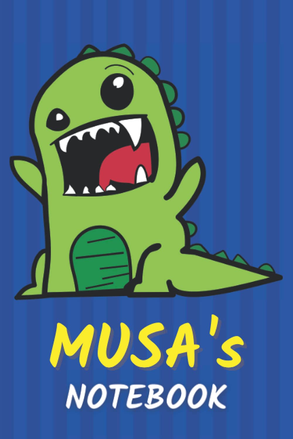 Musa's Notebook: T-Rex Dinosaur Personalized Journal For Musa