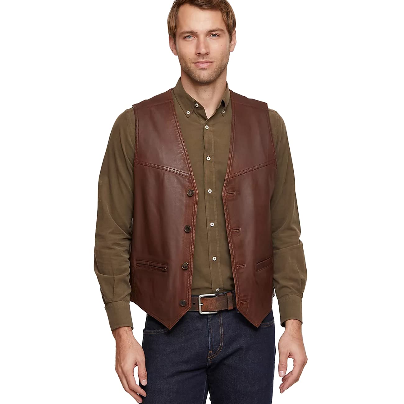 charmshilp Leather Waist Coat For Men's For Casual Moments...-picture-15