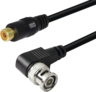 PNGKNYOCN BNC to RCA Connector Cable 75 Ohm Right Angle Coaxial BNC Male to RCA Female Video Cable for Surveillance CCTV Camera System from DVR to TV（35cm）