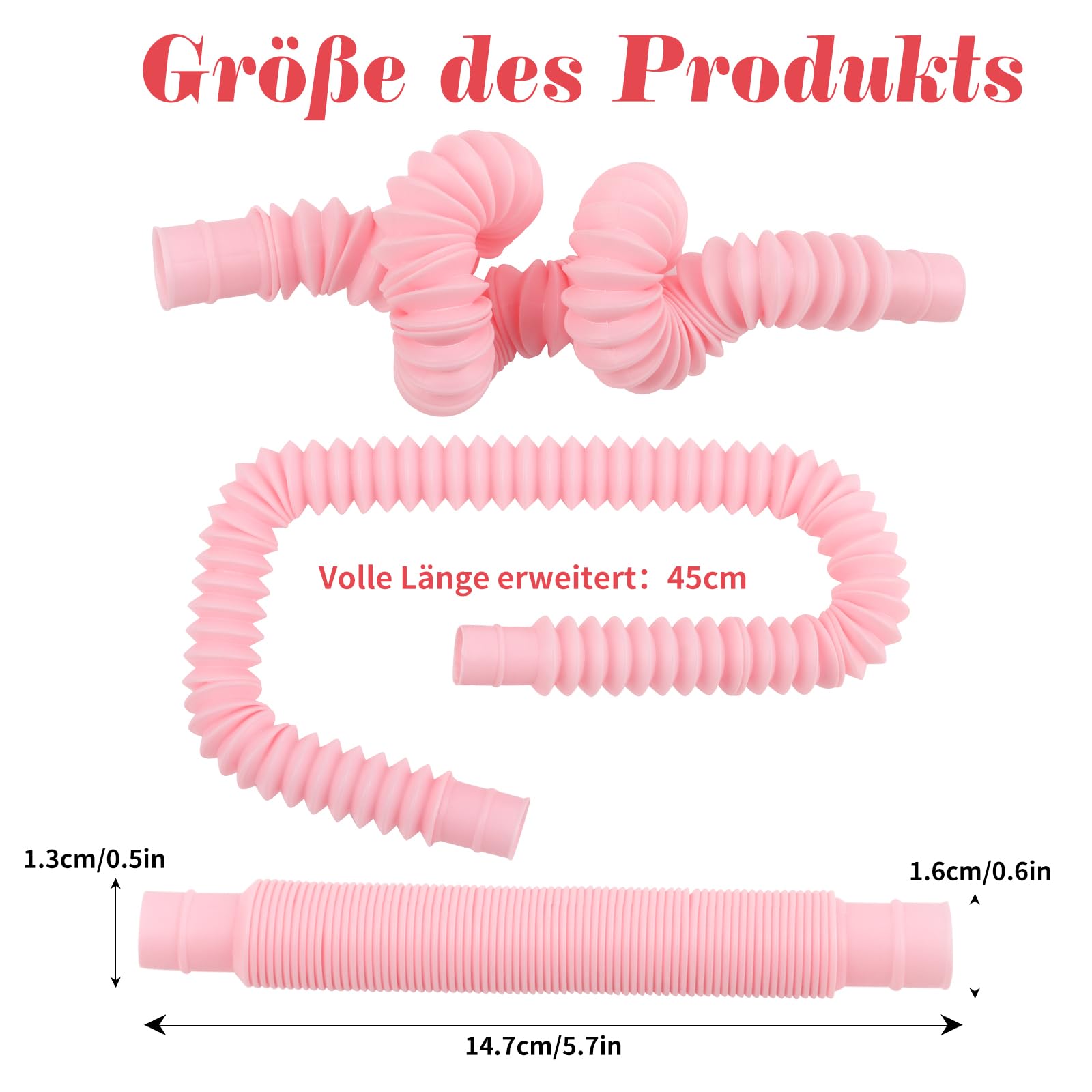LOMIMOS 24 sztuki Pop Tubes, mini rurki sensoryczne, kolorowe rurki ze stretchem, zabawka dla dzieci i dorosłych