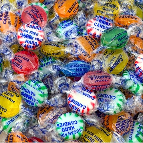 Sugar Free Candy - 2 Pound Pack - Hard Candy Individually Wrapped - Mint, Cinnamon, Butterscotch, and Fruit Flavors - Office Bowl Mix - Sugarless Treats