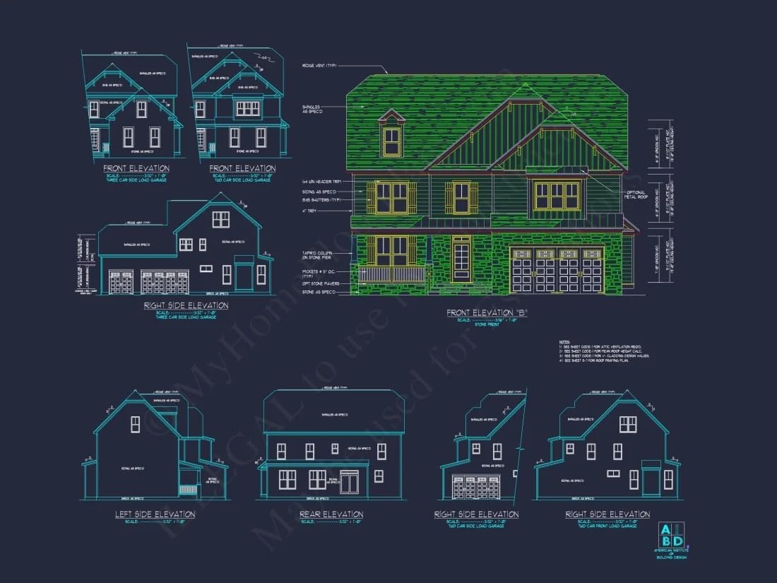 10-1138 HOUSE PLAN - 2.5-Story Modern Farmhouse-Craftsman Plan – 5 Bed, 3 Bath, 3,774 Sq. Ft.