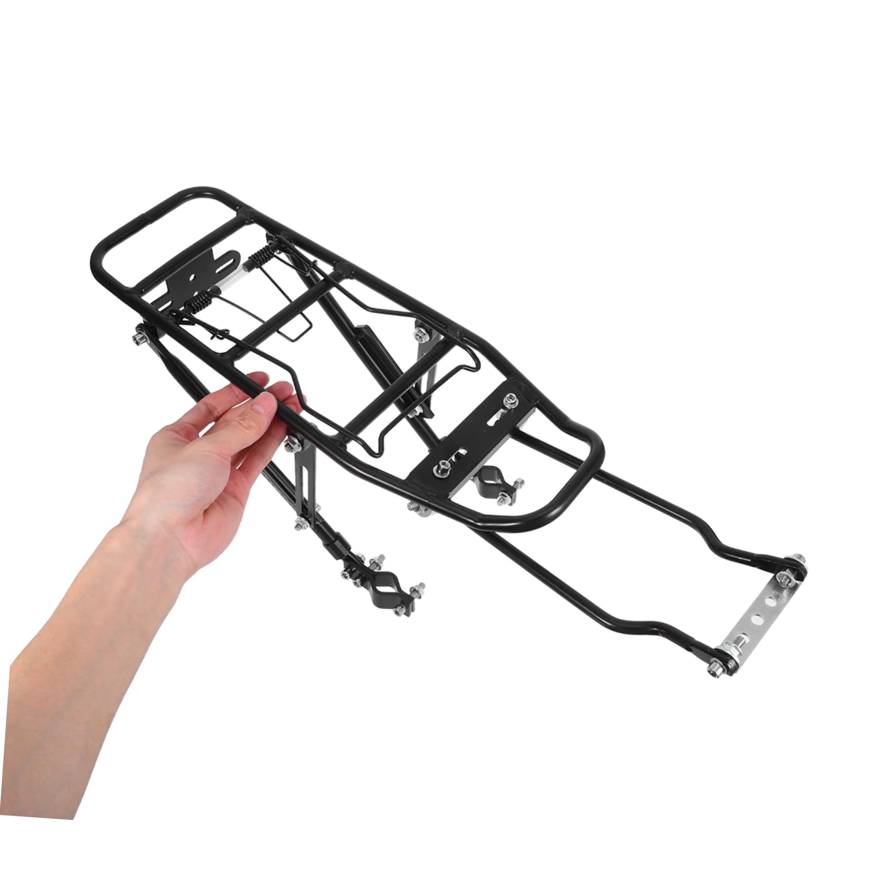 Porte-Bagages Arrière Réglable pour Vélo Pliant, Alliage D'aluminium Noir | Conception Compacte, Installation Simple, Transport Facile, Usage Cyclisme, Pièce Unique, Style Polyvalent