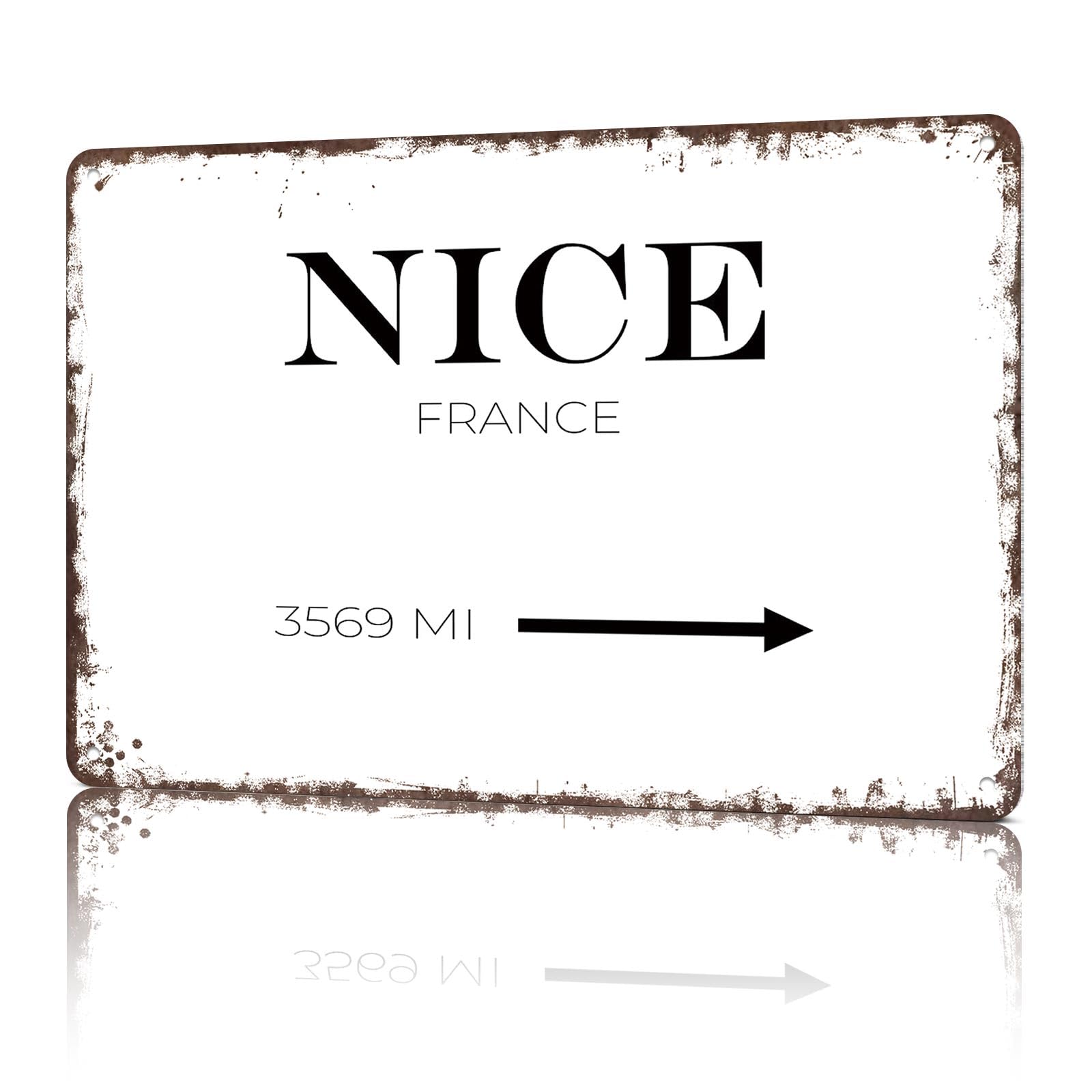 KWQDOZF Vintage Metal Signs Nice France Funny Tin Sign Poster Wall Art For Home Room Bedroom Office Decor 8x12inch