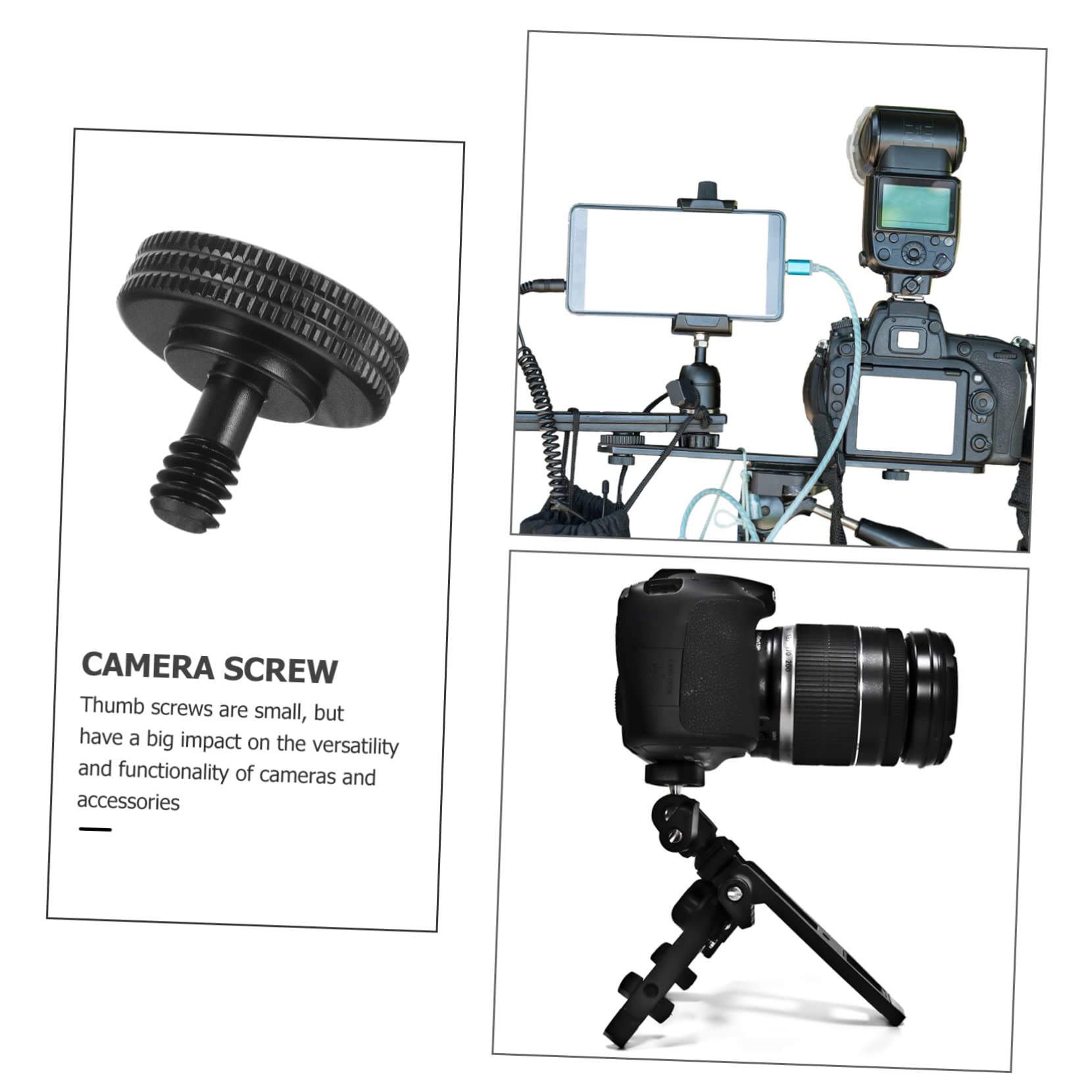 Viti A Testa Zigrinata 1/4" Per Treppiedi - 4 Pezzi, In Lega Alluminio, Per Fotocamere E Videocamere - Foto 14