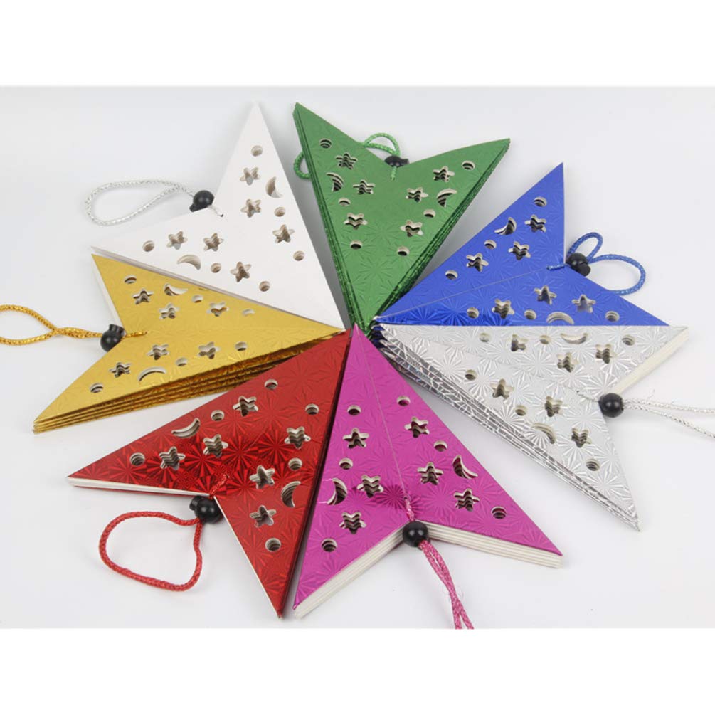 Paper Star Lanterns Lampshade Paper Star Light Shade Christmas Star Hanging Decorations for Home Wedding Christmas Holiday Party Decoration 45cm (Golden) - Image 3