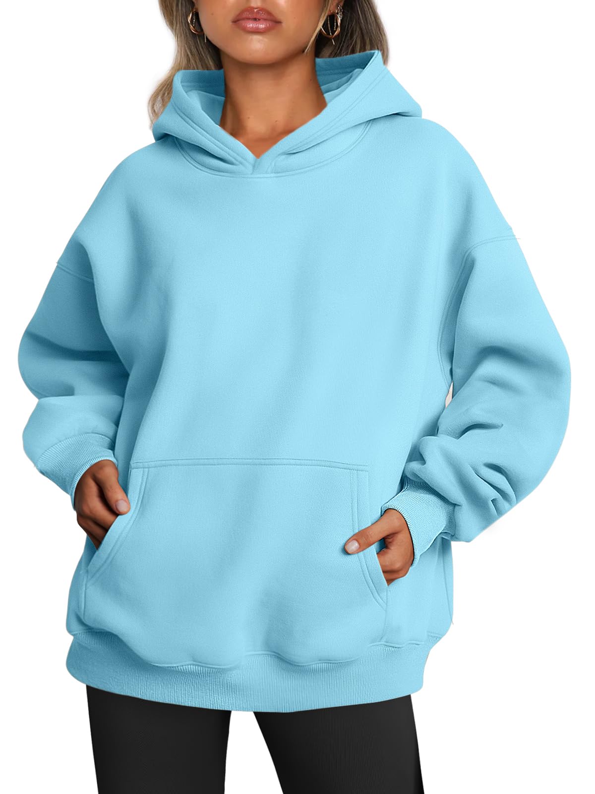 Trendy Queen Womens Hoodies Oversized Sweatshirt | Cozy Fleece Hoodie,Basic Pullover Sweatshirt,Large Kangaroo Pocket,Seamless Daily Outfit Match