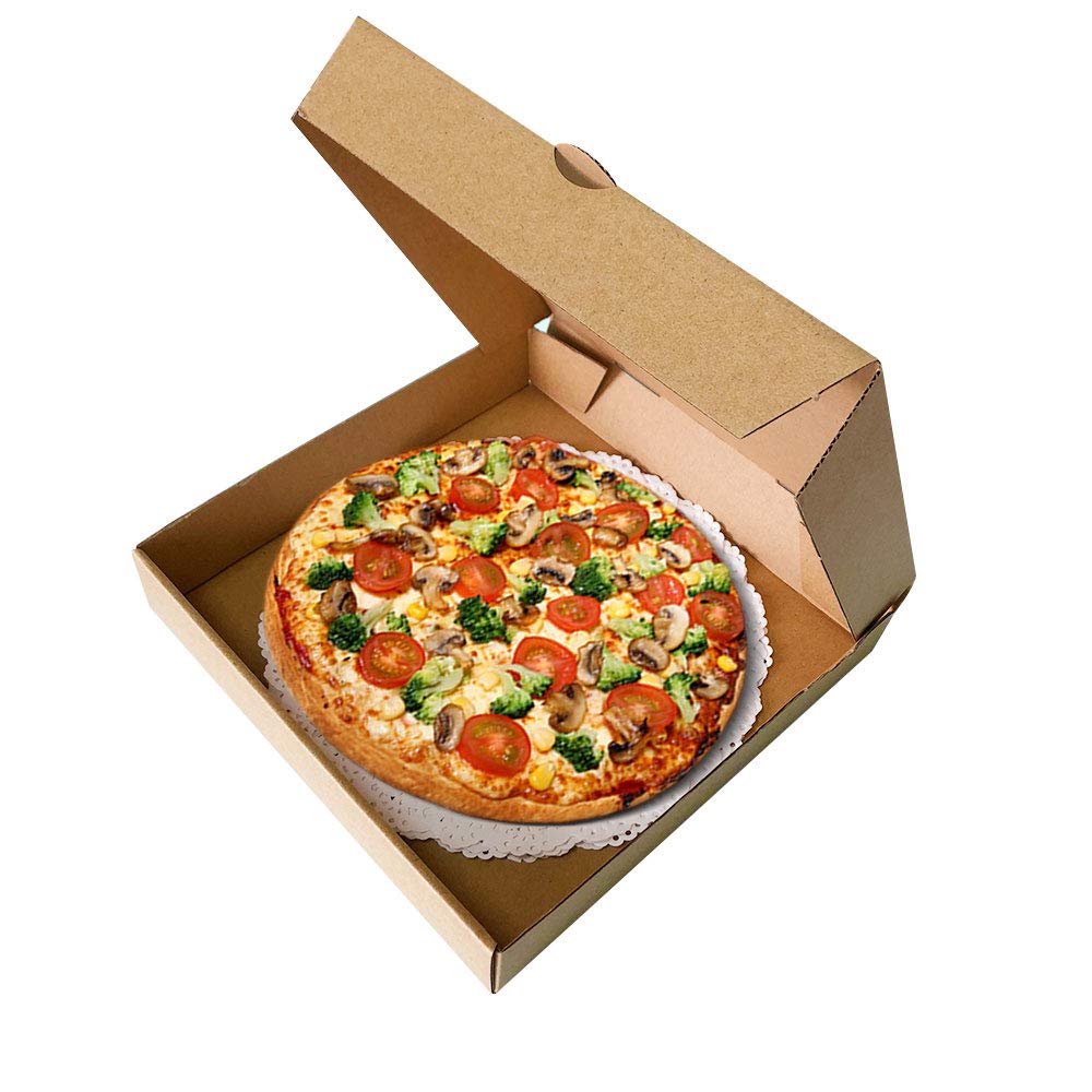9 inches Premium Kraft Corrugated Pizza Boxes Take Out Containers Pizza Paperboard Box Takeaway Cardboard Takeaway Fast Food Postal Packaging Boxes(Pack of 10) : Industrial & Scientific