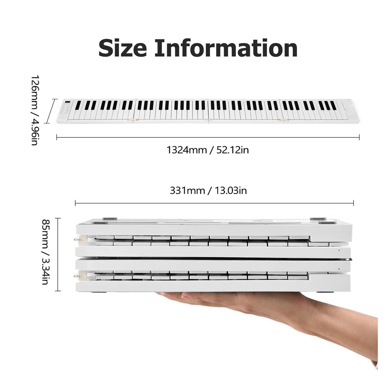 Tastiera Elettronica Professionale 88 Keye Pianoforte Pieghevole Pianoforte Digitale Tastiera Elettronica Portatile