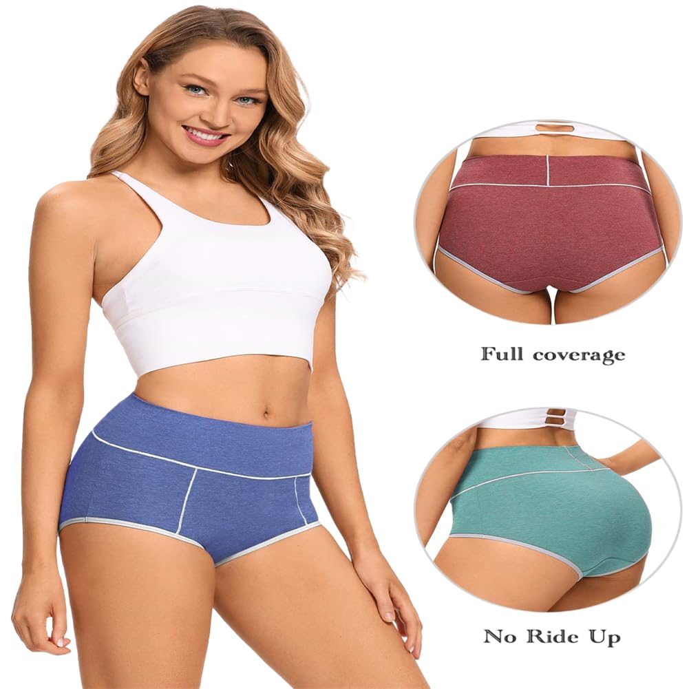 Biancheria intima da donna a vita alta, in cotone post-partum, coperta completa, traspirante ed elastica