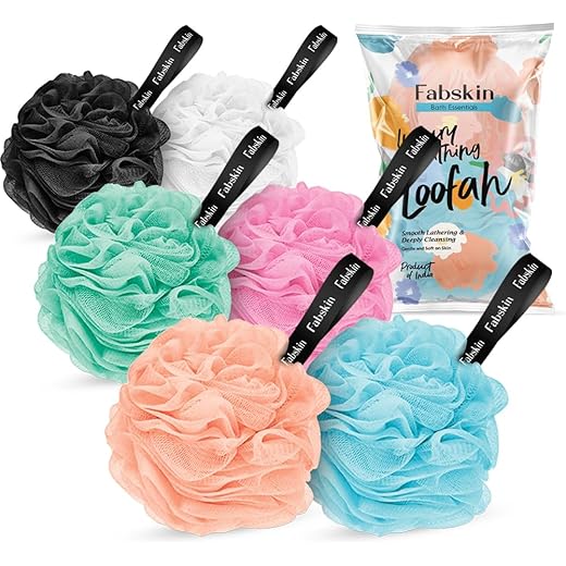 FABSKIN Loofah Scrubber - Deep Cleansing 6-Pack