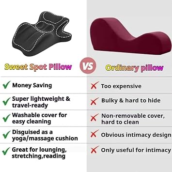 Couples Pillow - 27° Sweet Spot Intimate Wedge Pillow for Sex, Memory Foam Comfort - Ergonomic Design, Easy Care Cover, Green