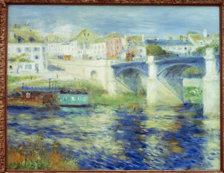 Impression sur toile le pont de Chatou de Renoir en haute définition 60x90cm